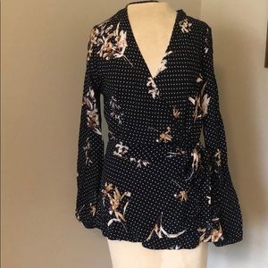 Blue patterned blouse